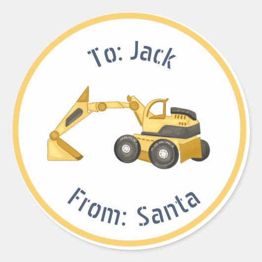 Sticker Rond Balise cadeau de Noël Chiffre de construction Chri (Devant)