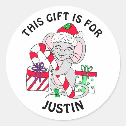 Sticker Rond Balise cadeau de Noël Festive avec cadeaux (Devant)