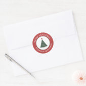Sticker Rond Balise cadeau de Noël Joyeux Arbre (Enveloppe)
