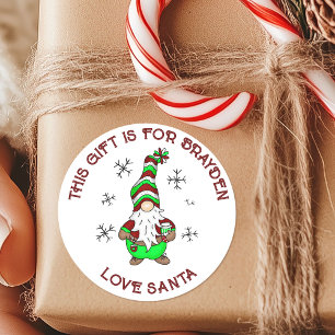 Sticker Rond Balise cadeau de Noël personnalisée