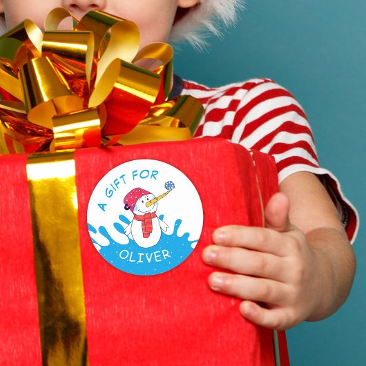 Sticker Rond Balise cadeau de Noël pour les enfants