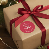 Sticker Rond Balise cadeau de Noël Rouge mignonne de maman et p