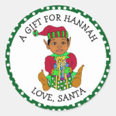 Sticker Rond Balise Cadeau de petit homme mignonne Elf à et de (Devant)