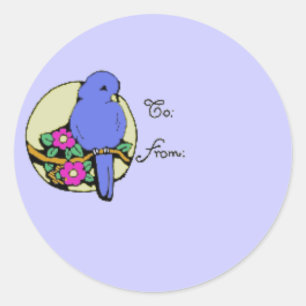 Sticker Rond Balise cadeau d'oiseau