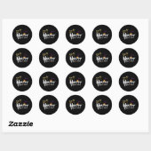 Sticker Rond Balise cadeau Halloween (Feuille)
