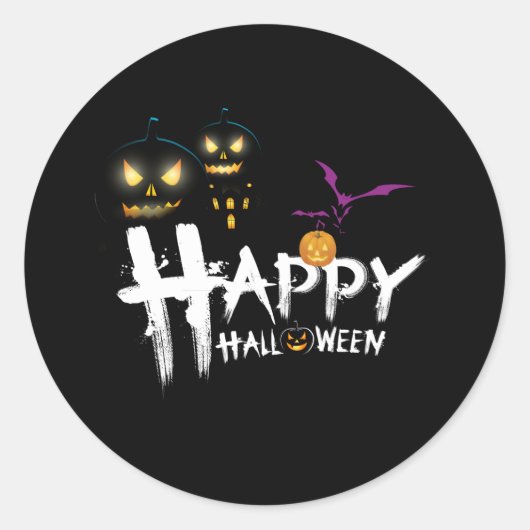 Sticker Rond Balise cadeau Halloween (Devant)