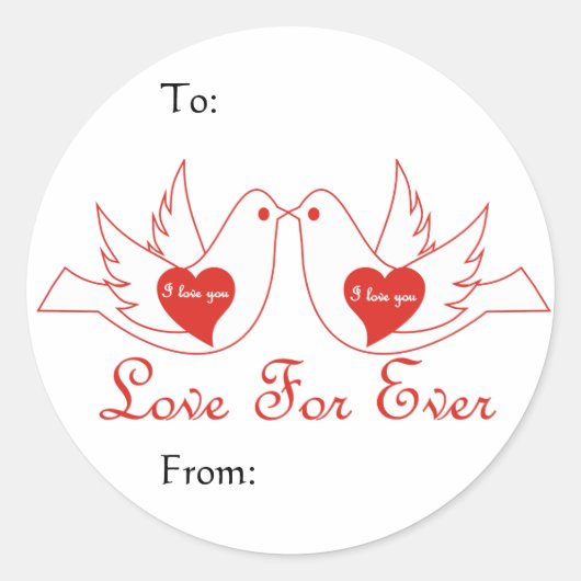 Sticker Rond Balise cadeau Inséparable (Devant)