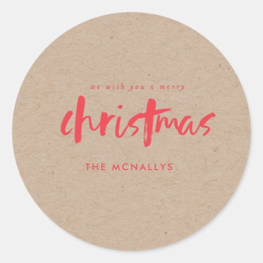 Sticker Rond Balise cadeau Kraft (Devant)