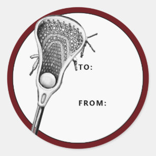 Sticker Rond Balise cadeau Lacrosse Maroon