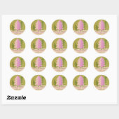 Sticker Rond Balise cadeau - Papercraft Joyeux Noël (Feuille)