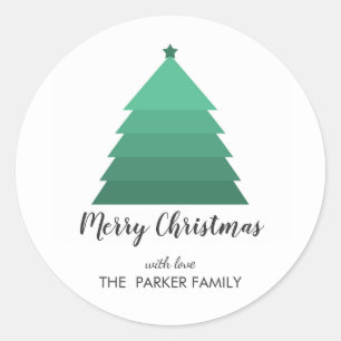 Sticker Rond Balise Cadeau personnalisé de l'arbre de Noël