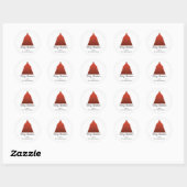 Sticker Rond Balise Cadeau personnalisé Red Christmas Tree (Feuille)