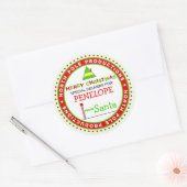 Sticker Rond Balise cadeau personnalisée North Pole Productions (Enveloppe)