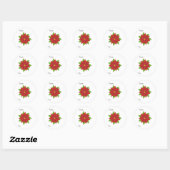 Sticker Rond Balise cadeau Poinsettia (Feuille)