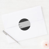 Sticker Rond Balise cadeau Pois noir et blanc (Enveloppe)