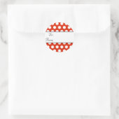 Sticker Rond Balise cadeau Red Polka (Sac)