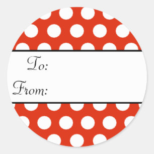 Sticker Rond Balise cadeau Red Polka