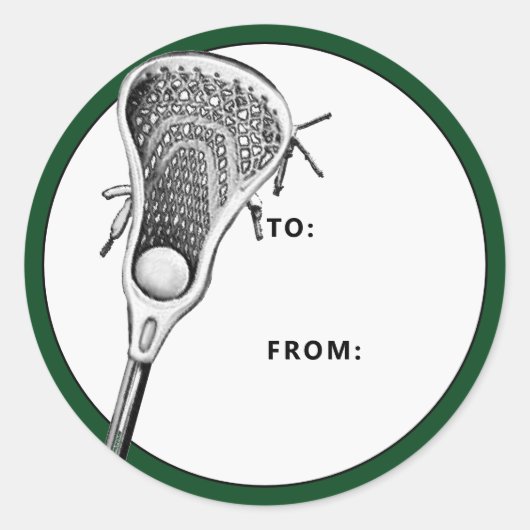 Sticker Rond Balise Cadeau vert Lacrosse (Devant)