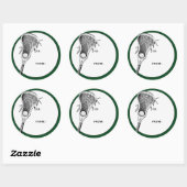 Sticker Rond Balise Cadeau vert Lacrosse (Feuille)