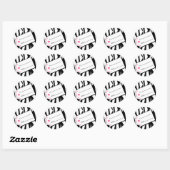 Sticker Rond Balise cadeau Zebra Print & Pink Christmas (Feuille)