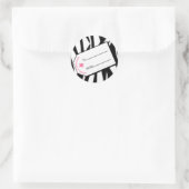 Sticker Rond Balise cadeau Zebra Print & Pink Christmas (Sac)