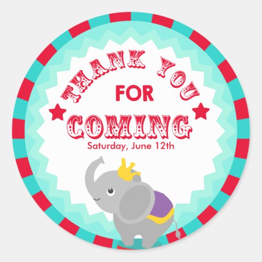 Sticker Rond Balise Circus Merci (Devant)