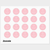 Sticker Rond Balise Croix Religieuse Moderne, Faveur Rose (Feuille)