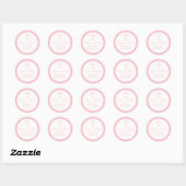 Sticker Rond Balise Croix Religieuse Moderne, Faveur Rose (Feuille)