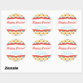 Sticker Rond Balise de cadeau Happy Purim (Feuille)