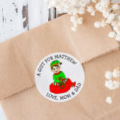 Sticker Rond Balise de cadeau pour le petit elfe