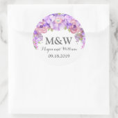 Sticker Rond Balise de Mariage Lilac violet Floral Rustique (Sac)