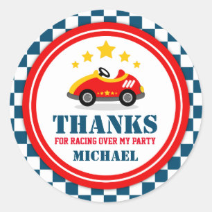 Sticker Rond Balise de Merci de voiture Blue Race Favoriser