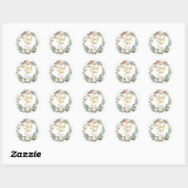Sticker Rond Balise de Merci Floral Gold Christmas (Feuille)