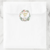 Sticker Rond Balise de Merci Floral Gold Christmas (Sac)