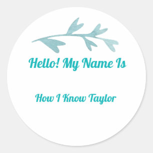 Sticker Rond Balise de nom de Fête des mariées ou d'événement C