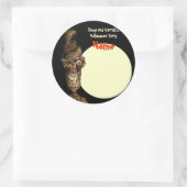 Sticker Rond Balise de nom de la fête d'Halloween - Nutty Casqu (Sac)