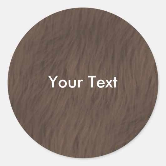 Sticker Rond Balise de nom de l'autocollant fourrure Brown Pers (Devant)