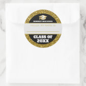 Sticker Rond Balise de nom de réunion Gold et Black (Sac)