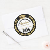 Sticker Rond Balise de nom de réunion Gold et Black (Enveloppe)