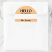 Sticker Rond Balise de nom Hello d'où je viens (Sac)