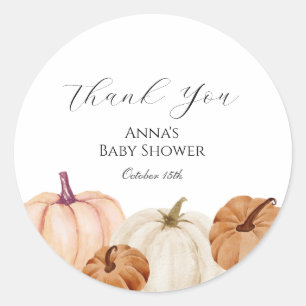 Sticker Rond Balise de préférence du petit Baby shower Citrouil