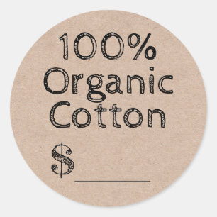 Sticker Rond Balise de prix 100% Coton Bio