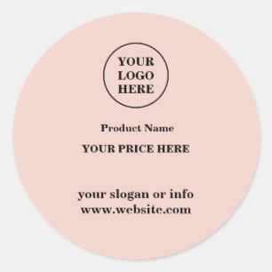 Sticker Rond Balise de prix du produit Pink Logo Business