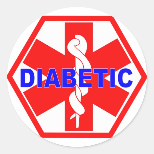 STICKER ROND BALISE D'ID MÉDICALE DIABÉTIQUE (Devant)