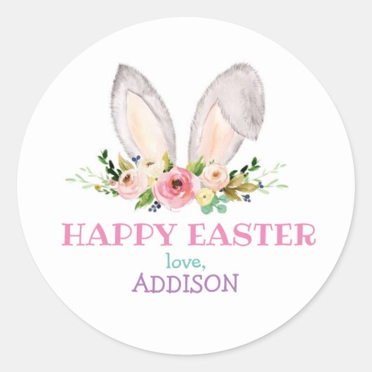 Sticker Rond Balise Faveur Pâques (Devant)