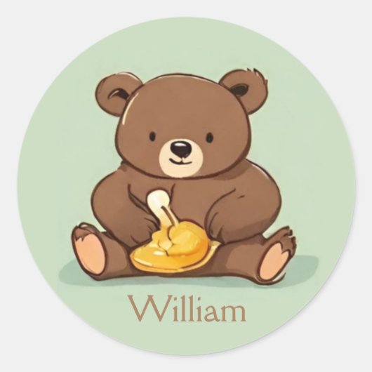 Sticker Rond Balise Favoriser l'ours avec l'enveloppe de l'auto (Devant)