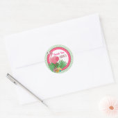 Sticker Rond Balise Flamingle Tropical Flamant rose Favor (Enveloppe)