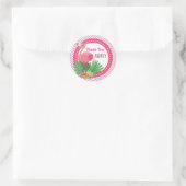 Sticker Rond Balise Flamingle Tropical Flamant rose Favor (Sac)