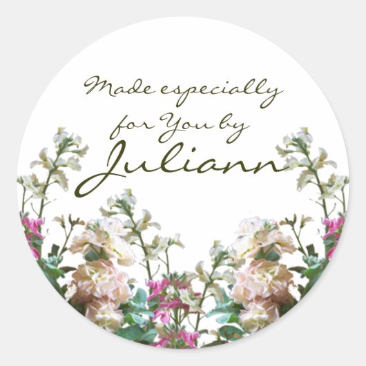 Sticker Rond Balise Fleur/Cadeau stock (Devant)