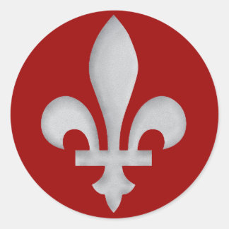 Sticker Rond Balise Fleur de lys Enveloppe romantique Nom du ph